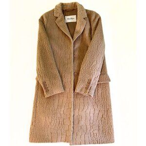 Max Mara Agami Crocodile Pattern Alpaca & Wool Coat - Size 4 (34)